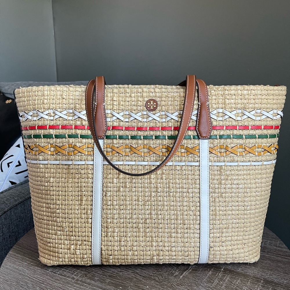 Tory Burch Perry Straw Tote Bag